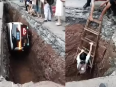 Teksi Pandu Sendiri Baidu Apollo Go terjatuh ke dalam Lubang Tapak Pembinaan